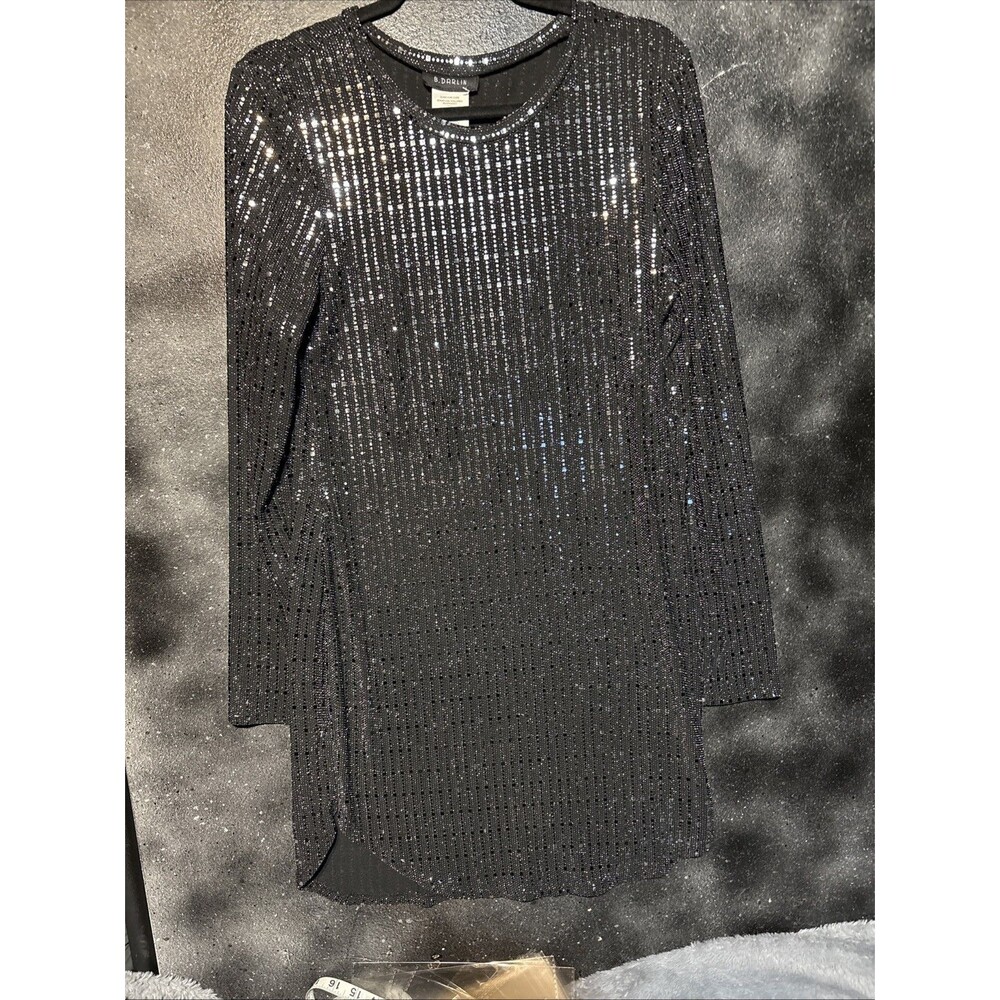 NWT Cocktail Party Dress Sparkly Junior Pewter Sz XL Long Sleeve Cute Dressy